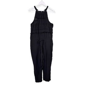 Ann Taylor Loft Women’s Sleeveless‎ Halter Neck Pocket Jumpsuit Black Size Large